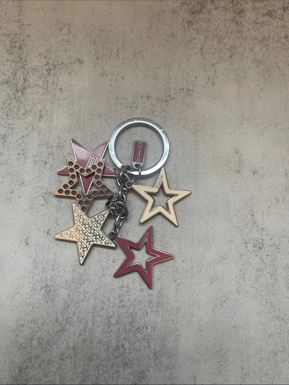 Coach Multicolor Star Charm Key Ring